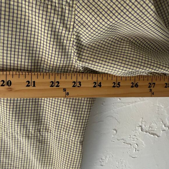 Split Men's Size XL Yellow Purple Plaid Outdoor Vented‎ Short Sleeve Button Up - Picture 9 of 10